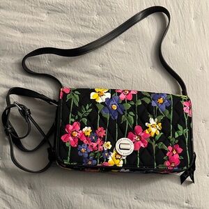 Vera Bradley Black Floral Crossbody Bag